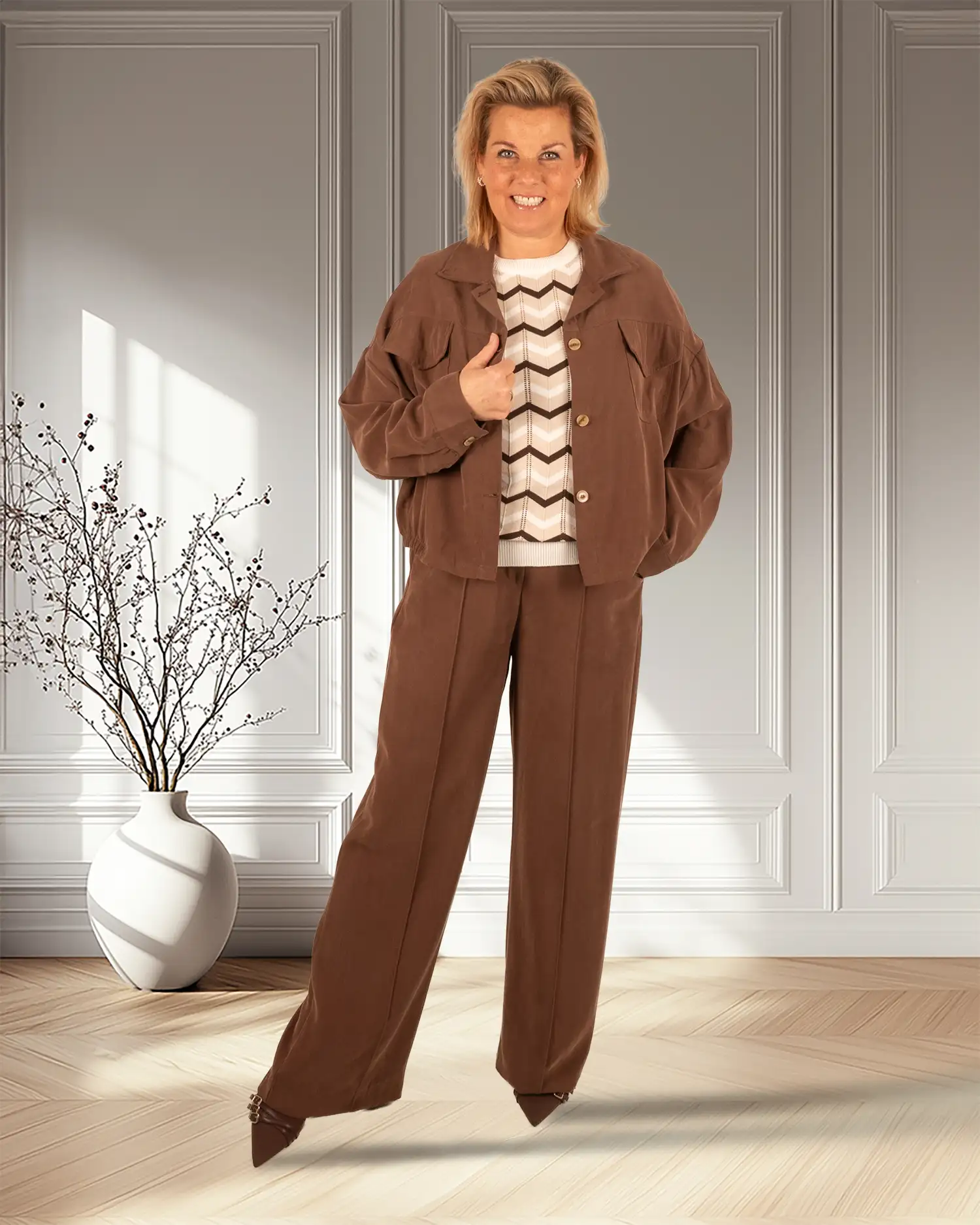 Donkerbruine pantalon van Barcode