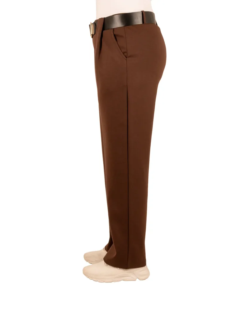 Donkerbruine jogpantalon met riem van El-Vita - Afbeelding 4