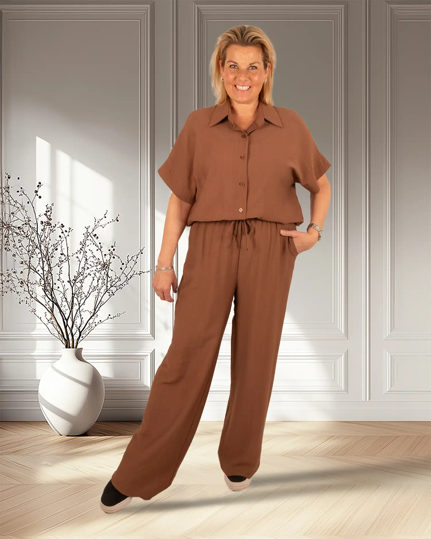 Bruine broek van Perla Nera