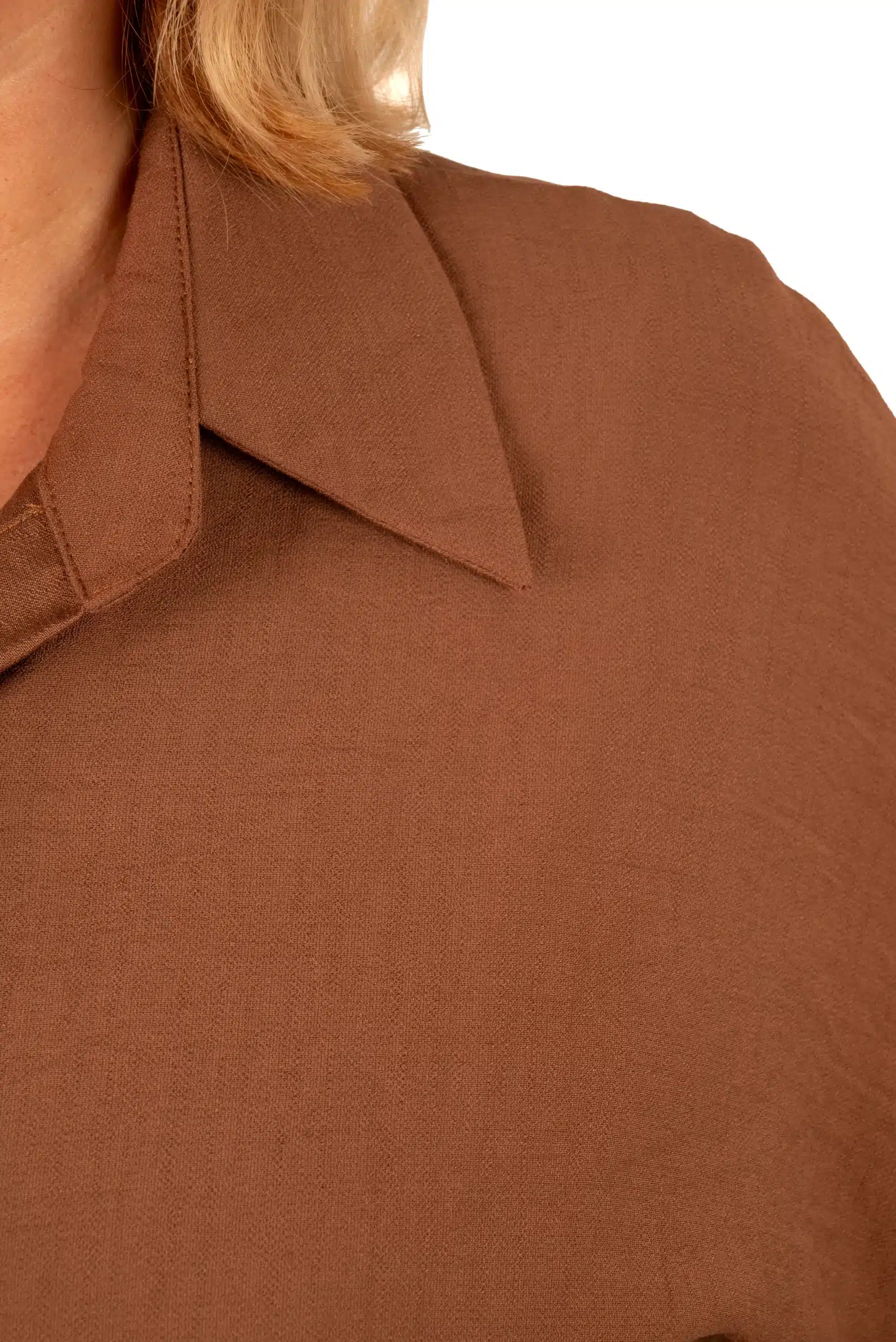 Bruine blouse korte mouw van Perla Nera - Afbeelding 5