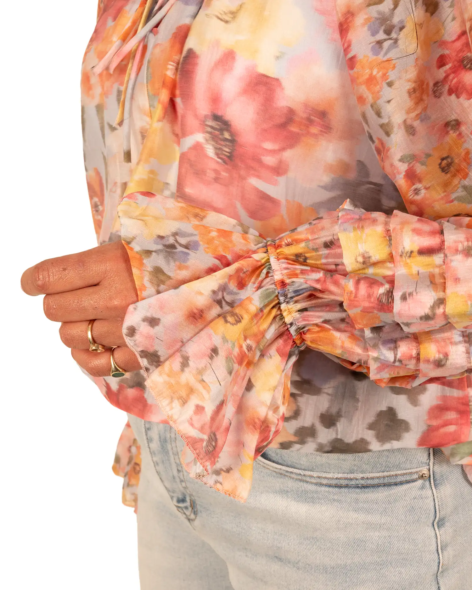 Roze bloemenprint blouse van El-Vita - Afbeelding 4