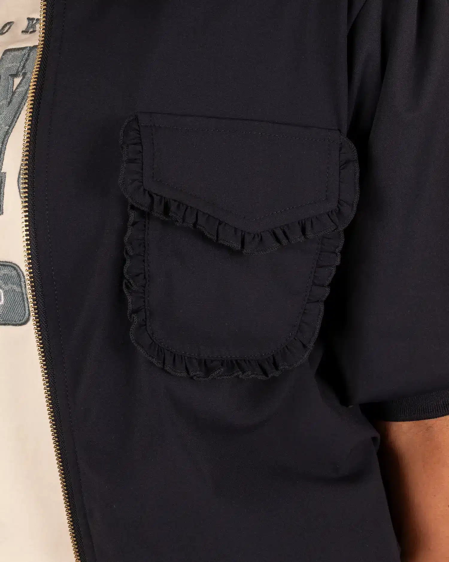 Donkerblauwe bomberjack korte mouw van Triple Nine - Afbeelding 4