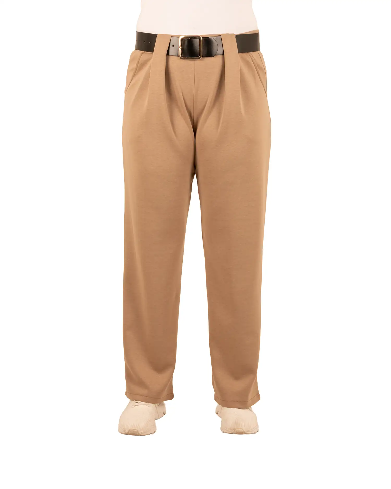 Camel jogpantalon met riem van El-Vita - Afbeelding 4