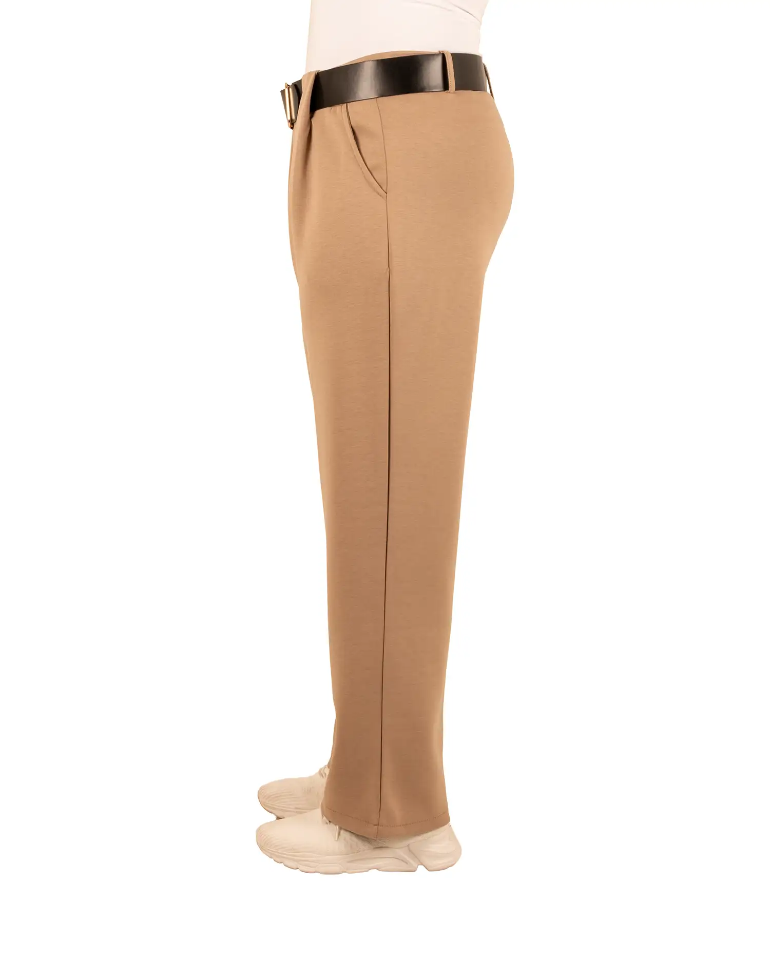 Camel jogpantalon met riem van El-Vita - Afbeelding 3