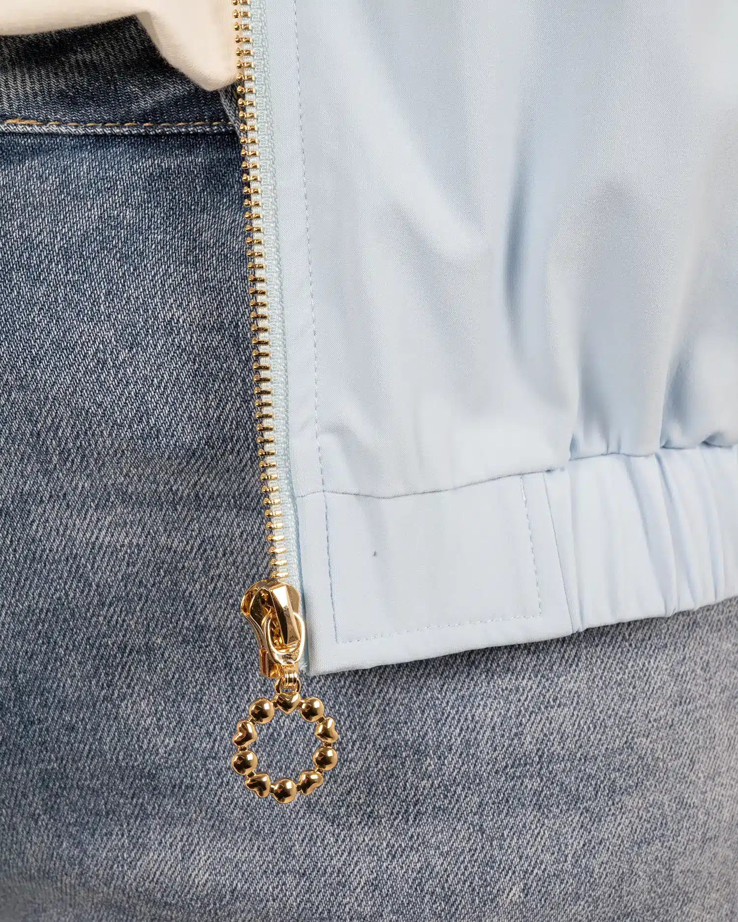 Lichtblauwe bomberjack kant van Triple Nine - Afbeelding 5