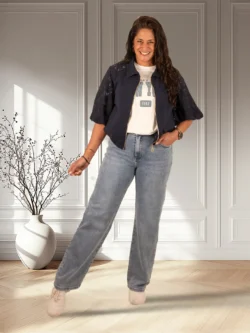 Mid blue wide leg  jeans van Hello Miss