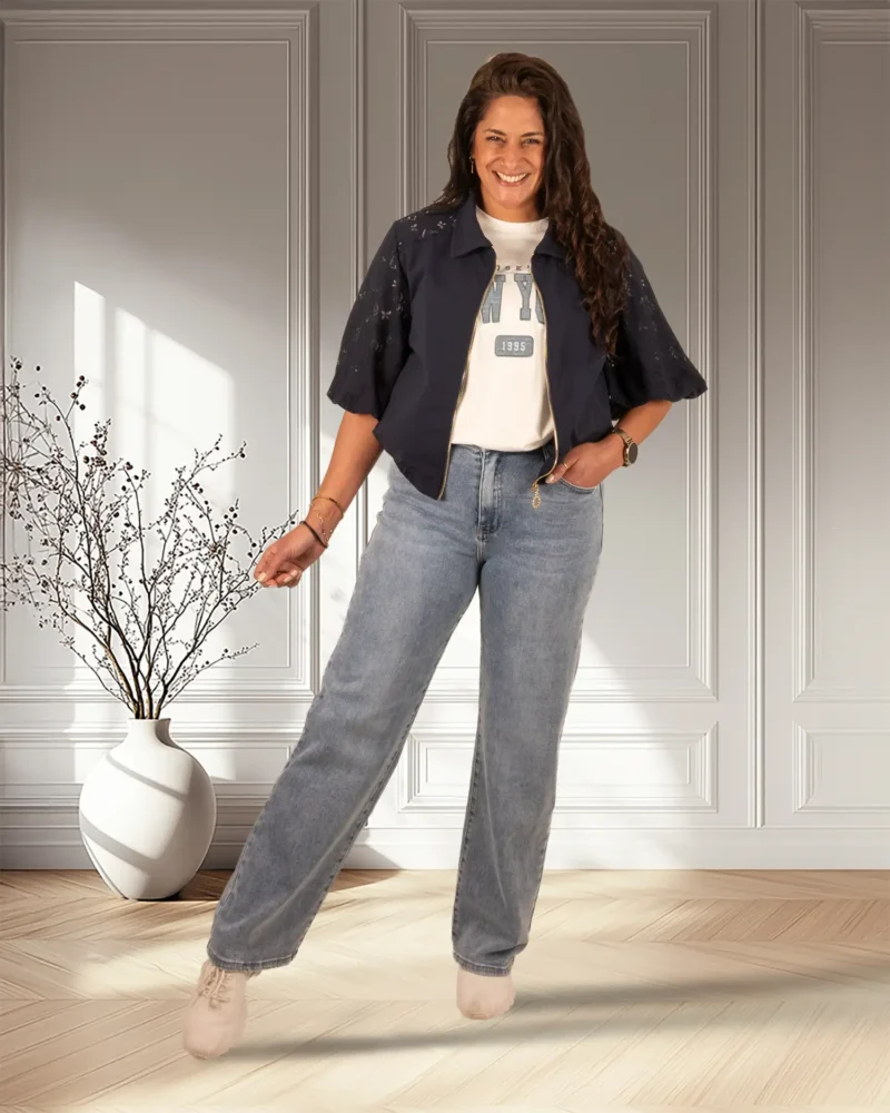 Mid blue wide leg  jeans van Hello Miss
