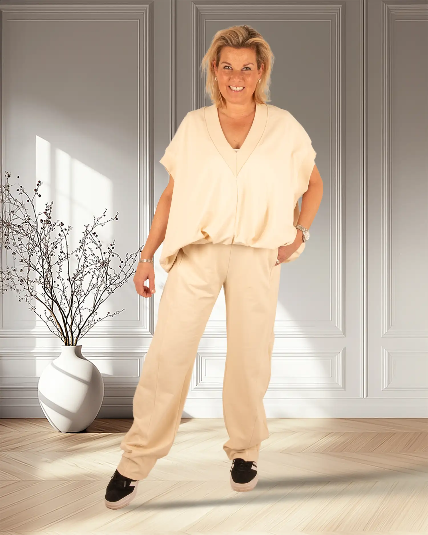 Lichtbeige ballontop van Chastar - Afbeelding 2