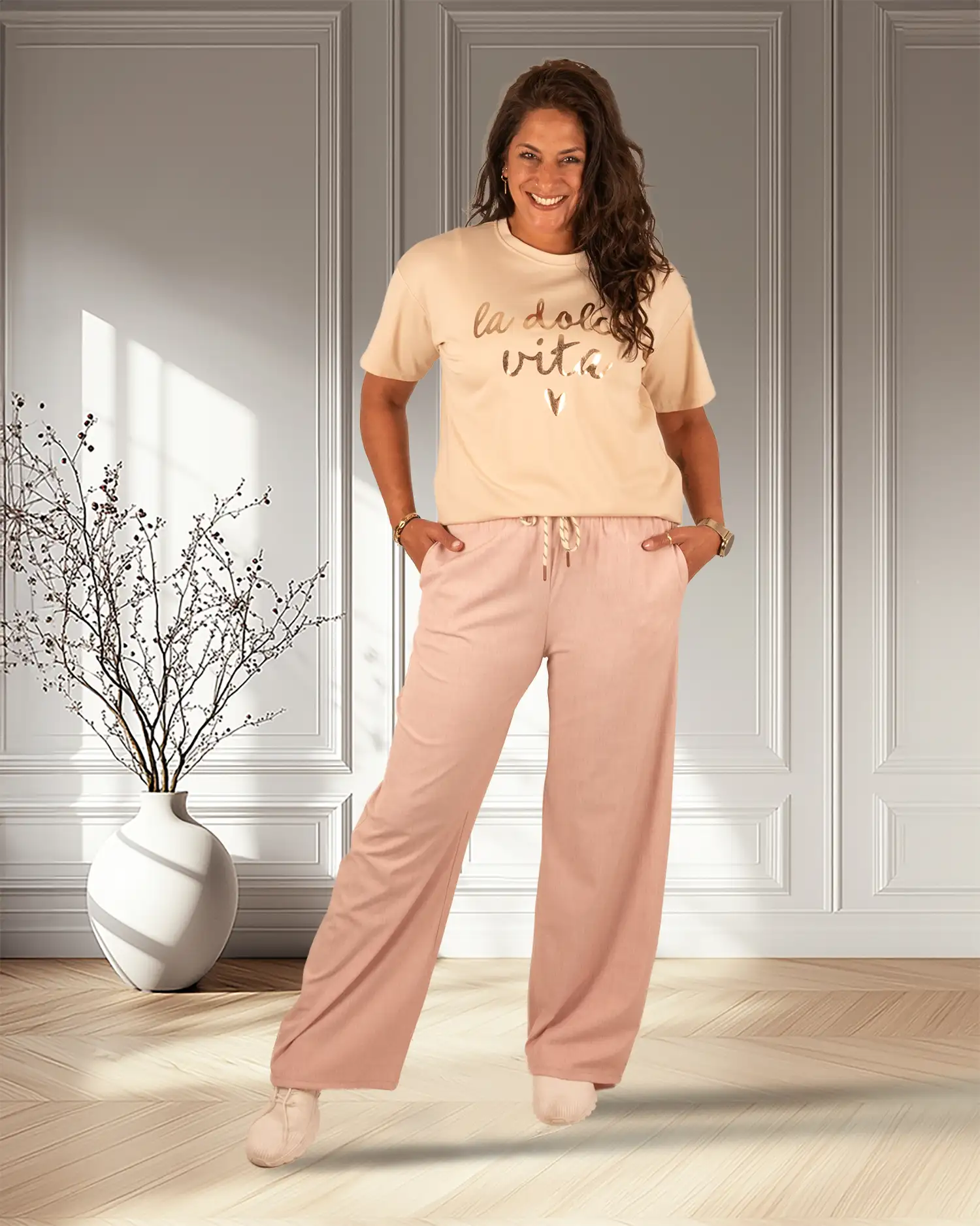 Oudroze pantalon van Chastar - Afbeelding 6