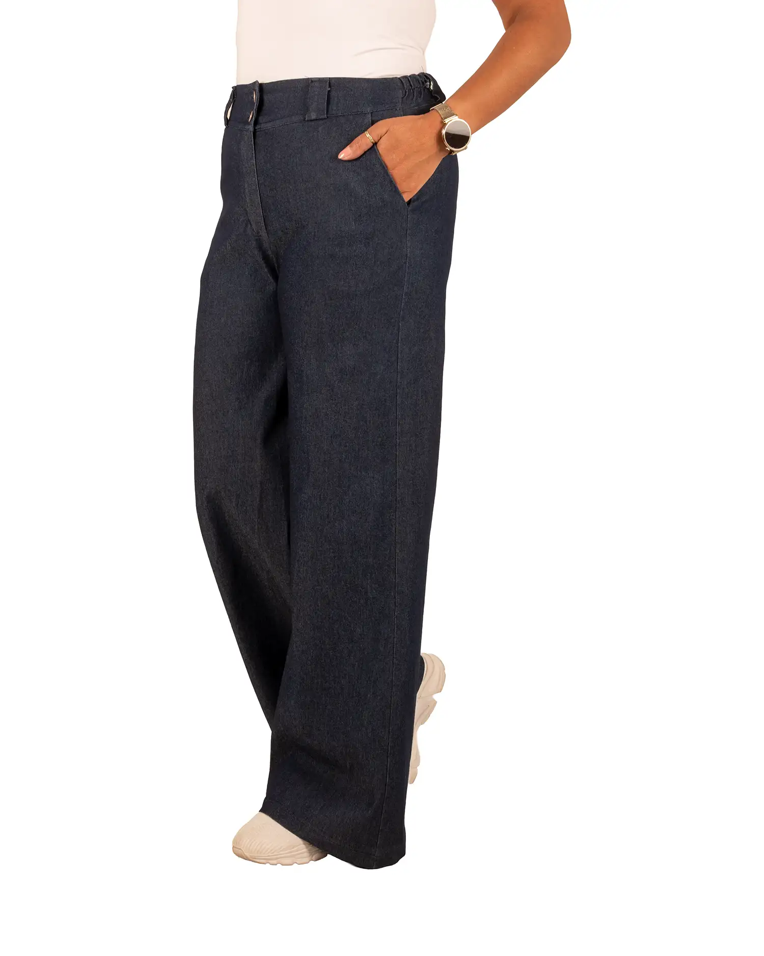 Donkerblauwe jeans pantalon van Chastar - Afbeelding 2