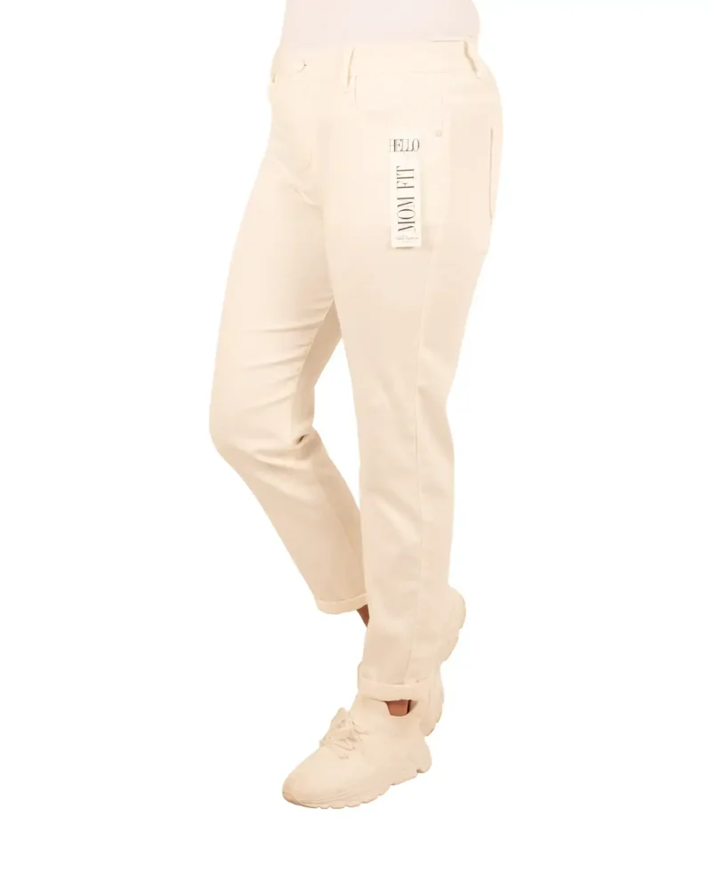 Off-white high waist mom jeans van Hello Miss - Afbeelding 2