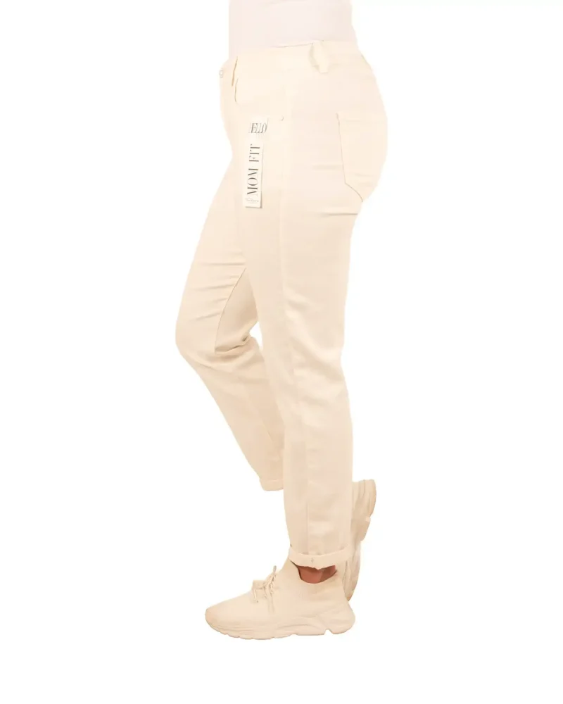Off-white high waist mom jeans van Hello Miss - Afbeelding 4