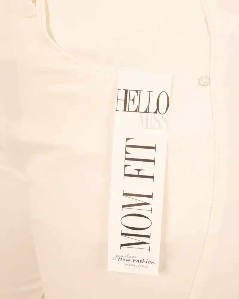 Off-white high waist mom jeans van Hello Miss - Afbeelding 6