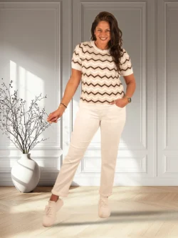 Off-white high waist mom jeans van Hello Miss