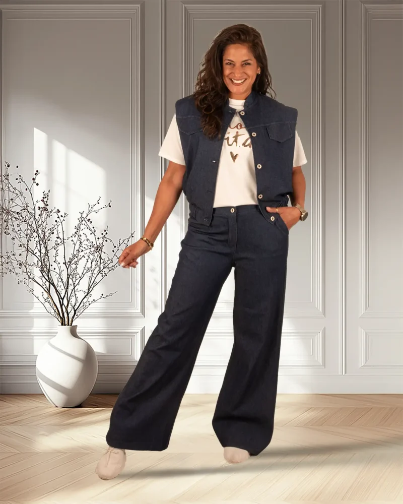 Donkerblauwe jeans pantalon van Chastar