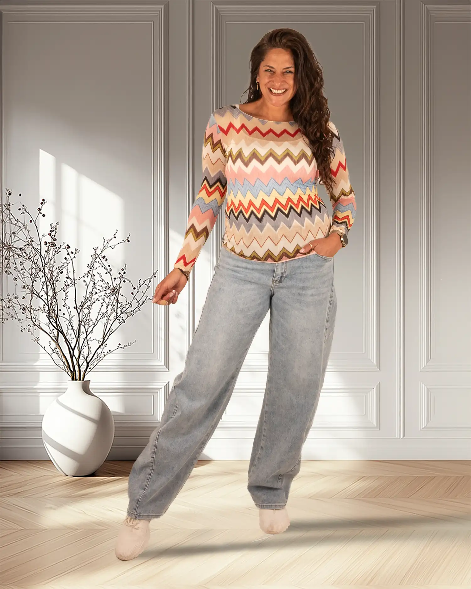 Kleurig shirt zig-zag van Forza - Afbeelding 2