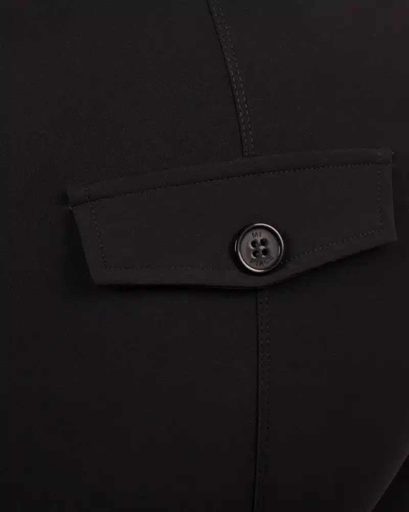 Donkerblauwe travelstof capribroek met splitje van Mi Piace - Afbeelding 6