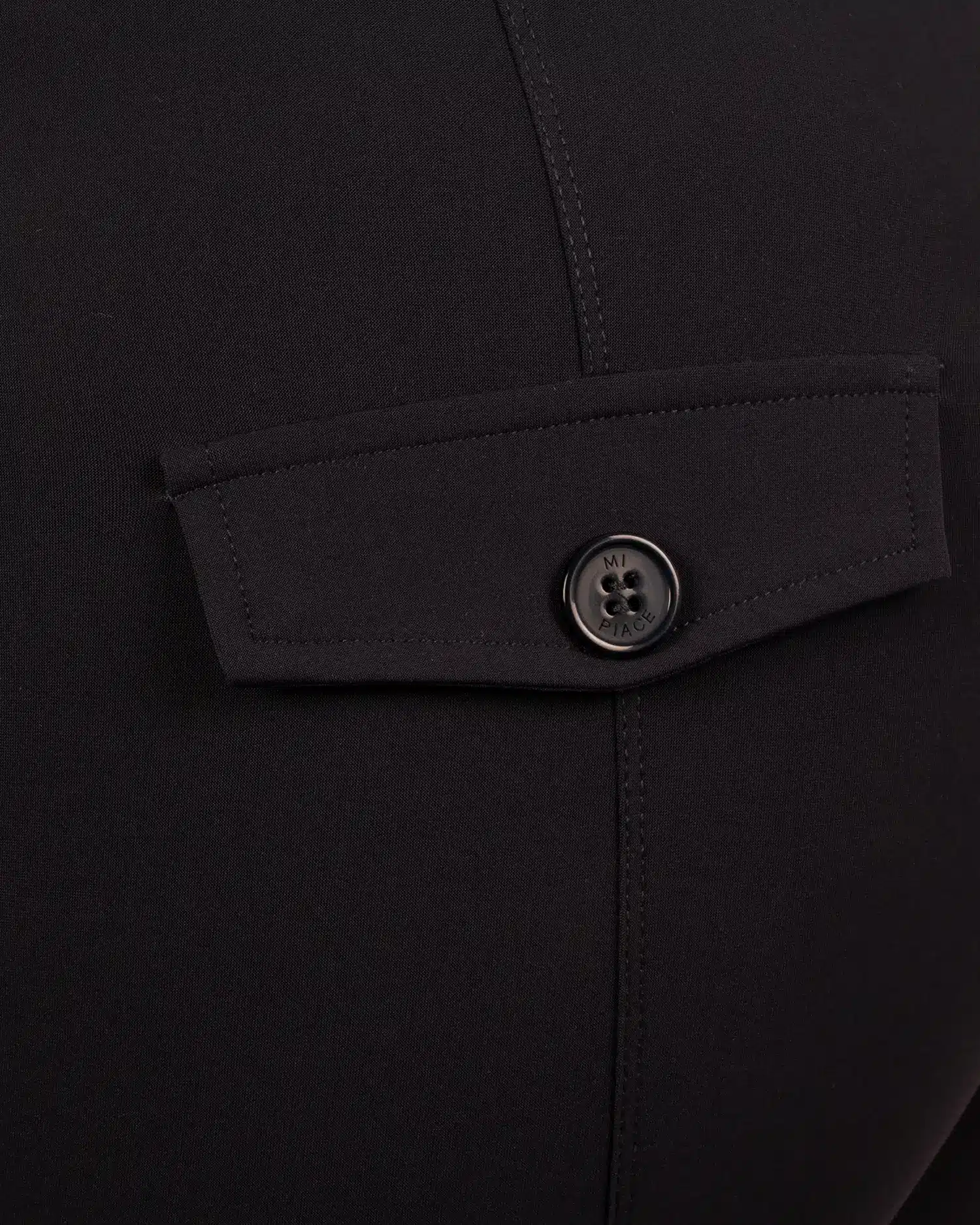 Donkerblauwe travelstof capribroek met splitje van Mi Piace - Afbeelding 6
