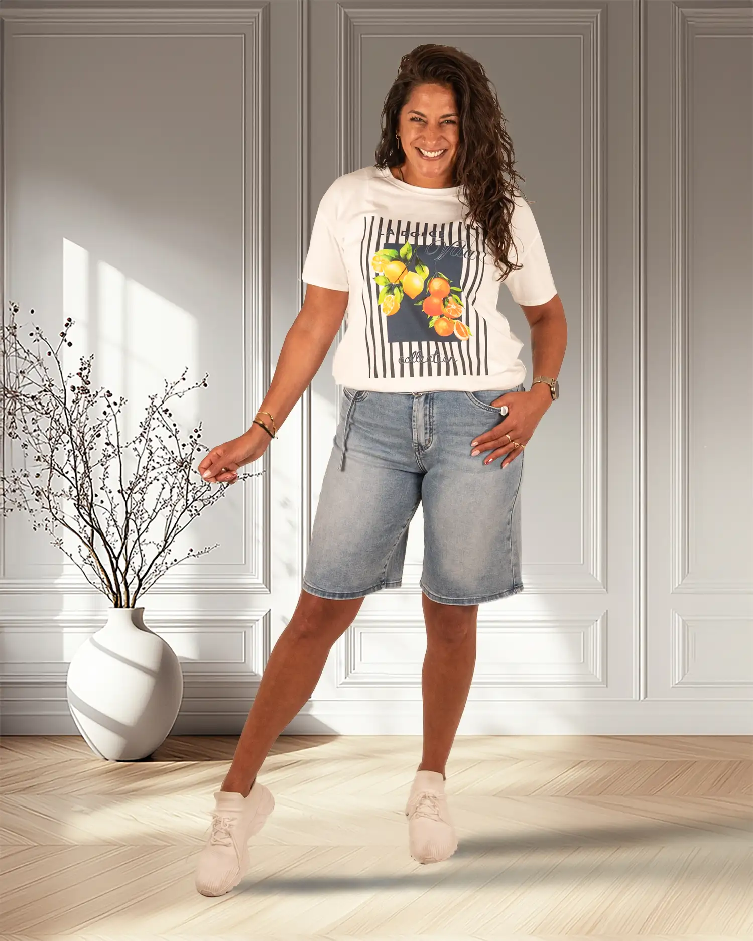 Off-white shirt fruit blauw van Gemma Ricceri - Afbeelding 5