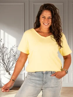 Geel basis shirt V-hals van Gemma Ricceri