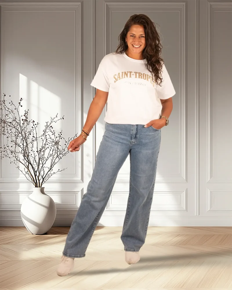 Off-white shirt goud "Saint Tropez" van Gemma Ricceri - Afbeelding 2