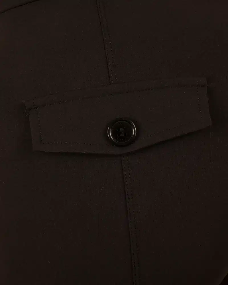 Zwarte travelstof capribroek met splitje van Mi Piace - Afbeelding 6