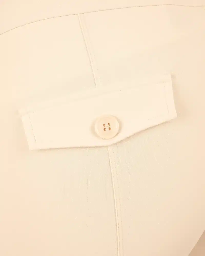 Lichtbeige travelstof capribroek met splitje van Mi Piace - Afbeelding 6