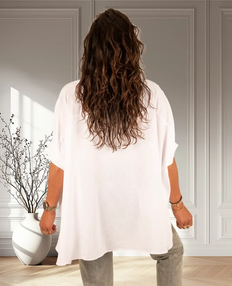 Witte oversized blouse palm van Cherry Koko - Afbeelding 4