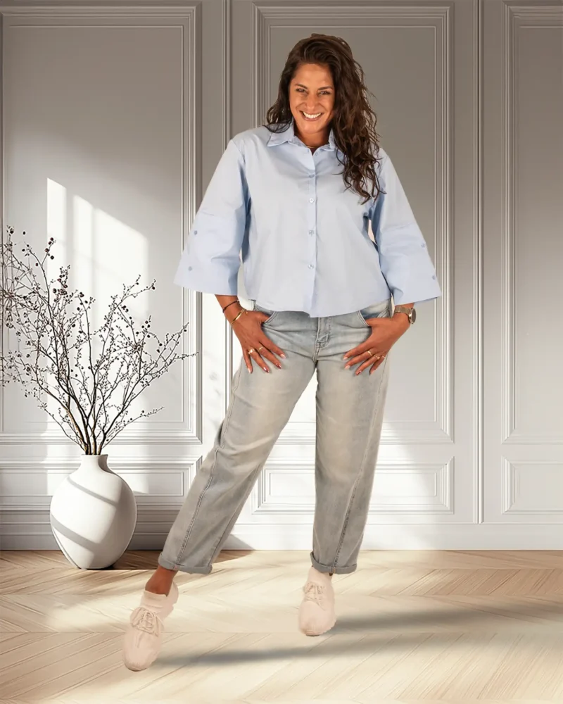 Lichtblauwe blouse van BM Fashion - Afbeelding 2