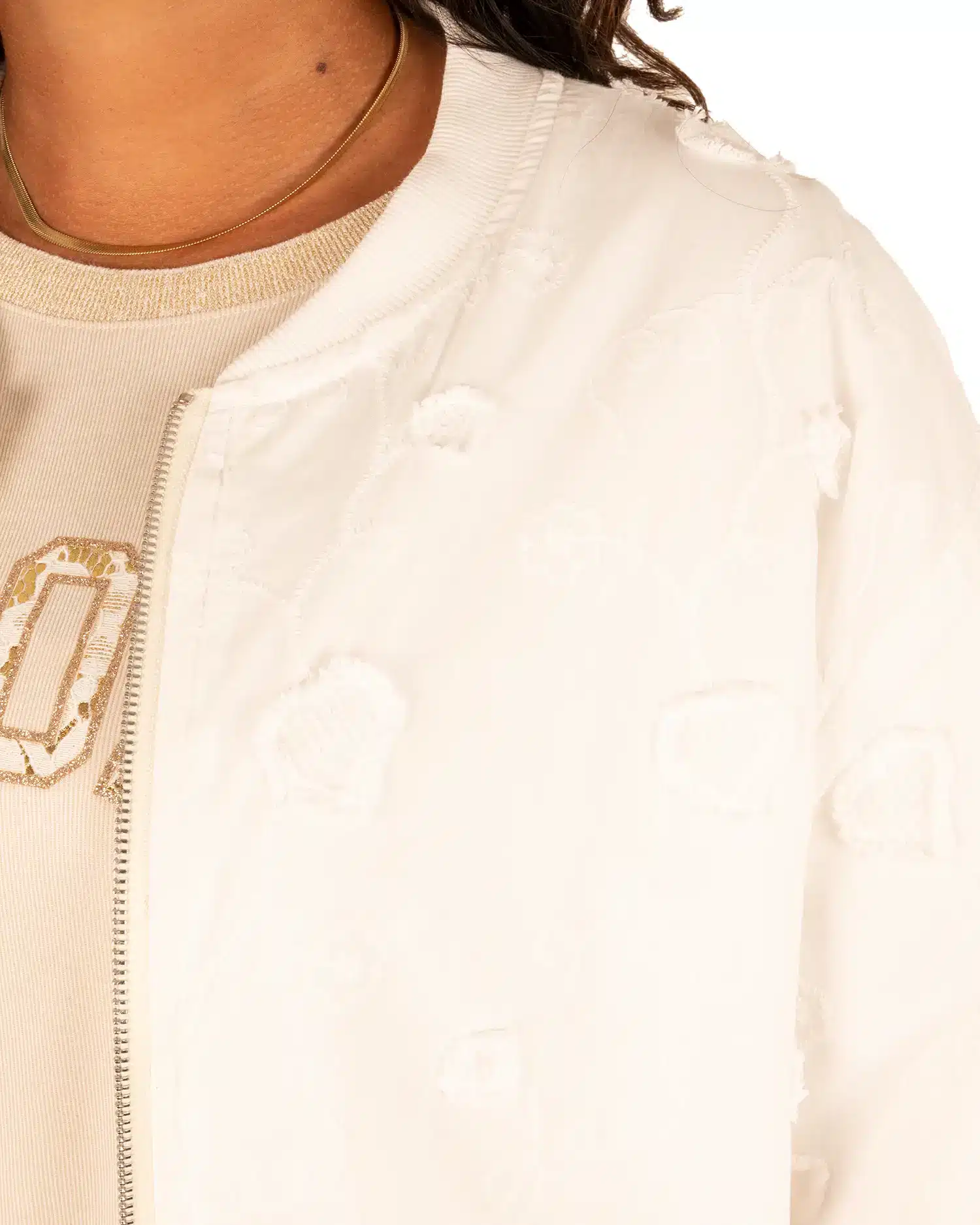 Witte bladeren bomberjack van Gemma Ricceri - Afbeelding 4