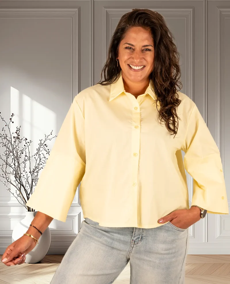 Lichtgele blouse van BM Fashion - Afbeelding 3