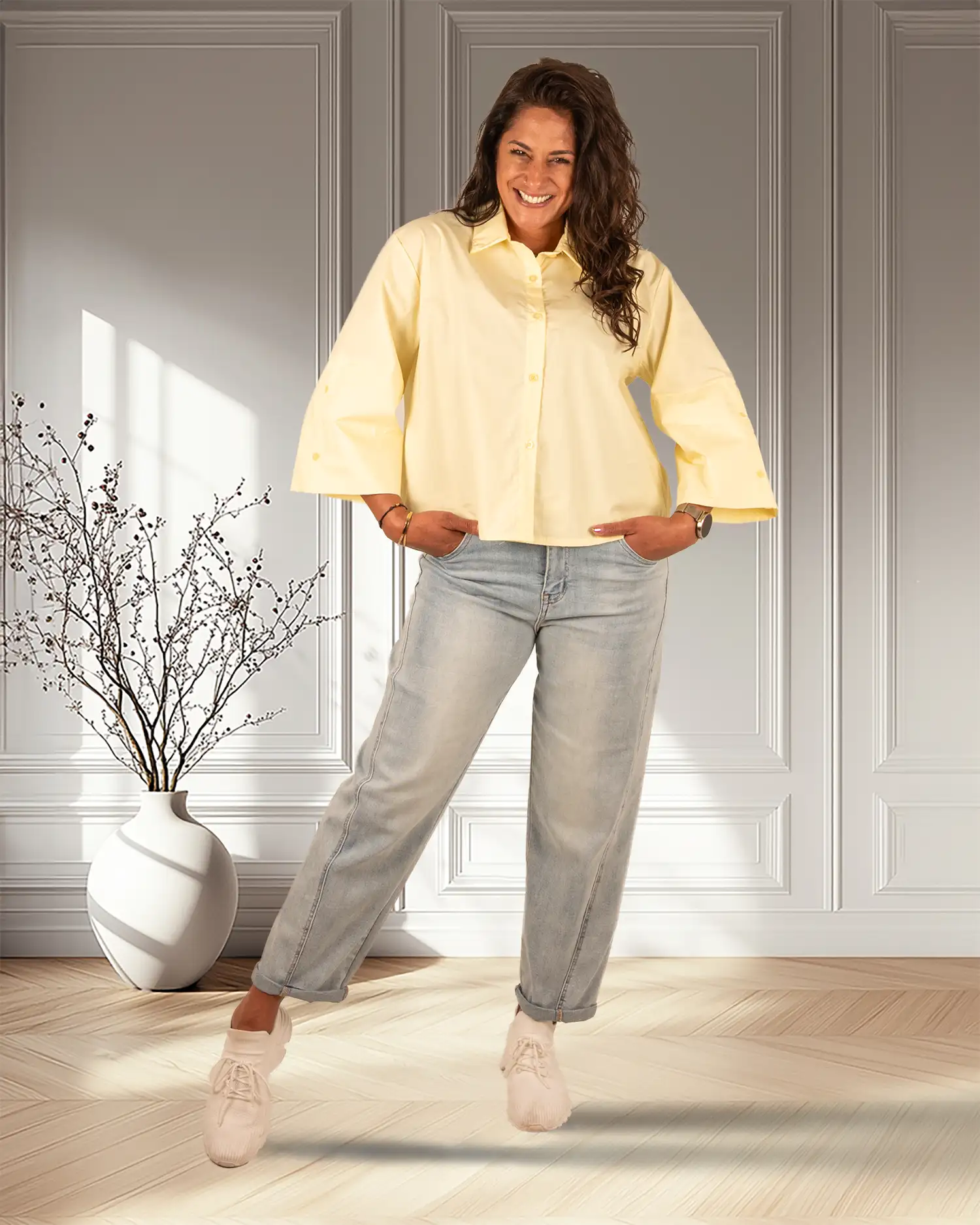 Light blue balloon jeans van Hello Miss