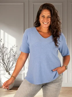 Blauw gebreid shirt van El-Vita