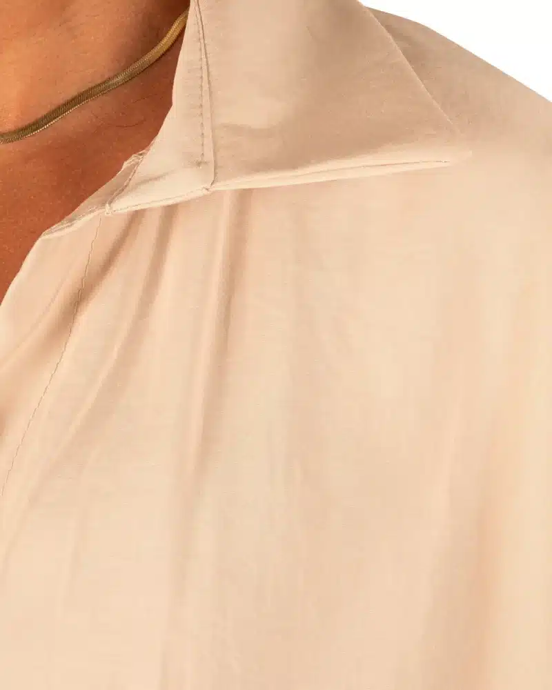 Beige blouse met knoop van El-Vita - Afbeelding 5