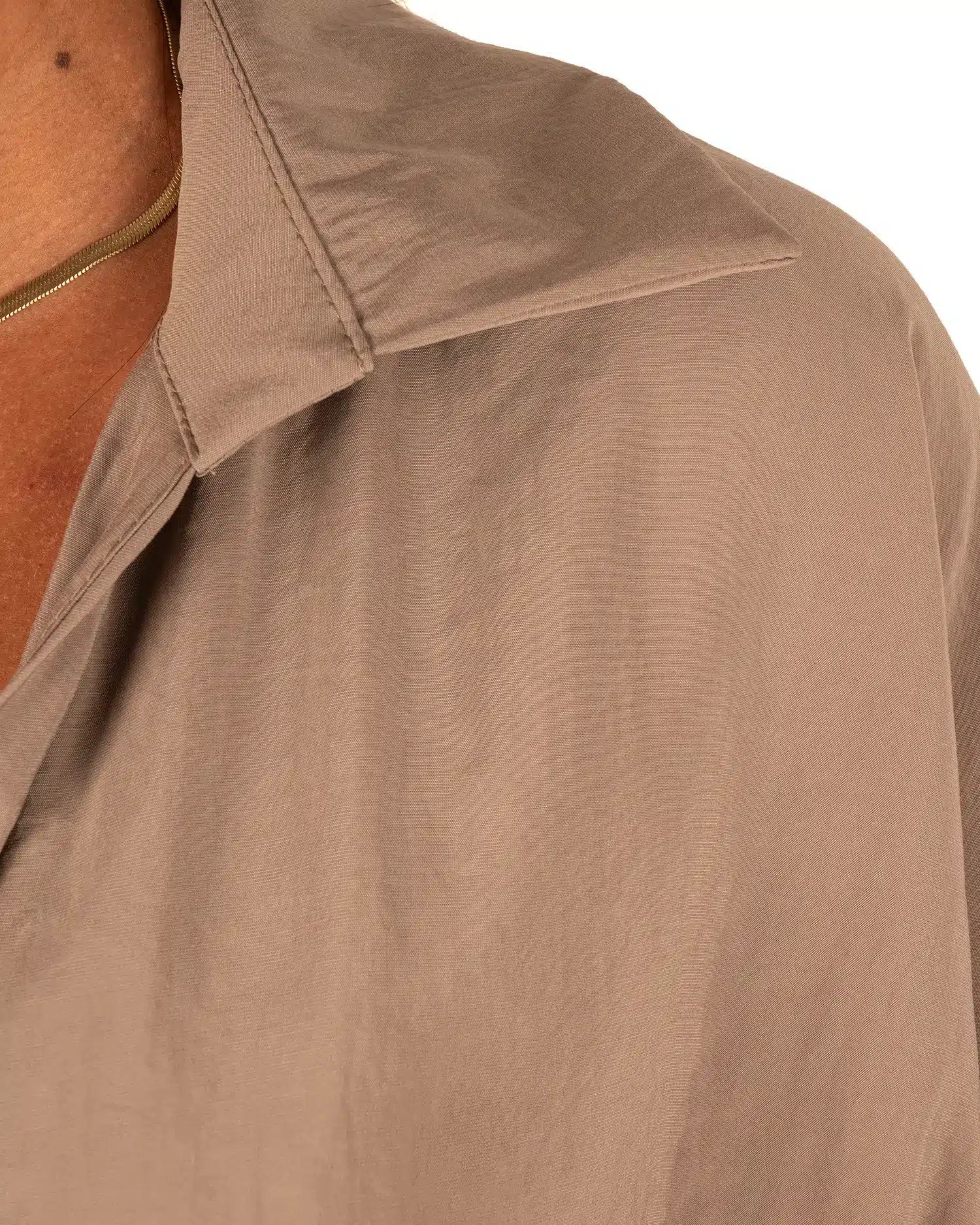 Taupe blouse met knoop van El-Vita - Afbeelding 5