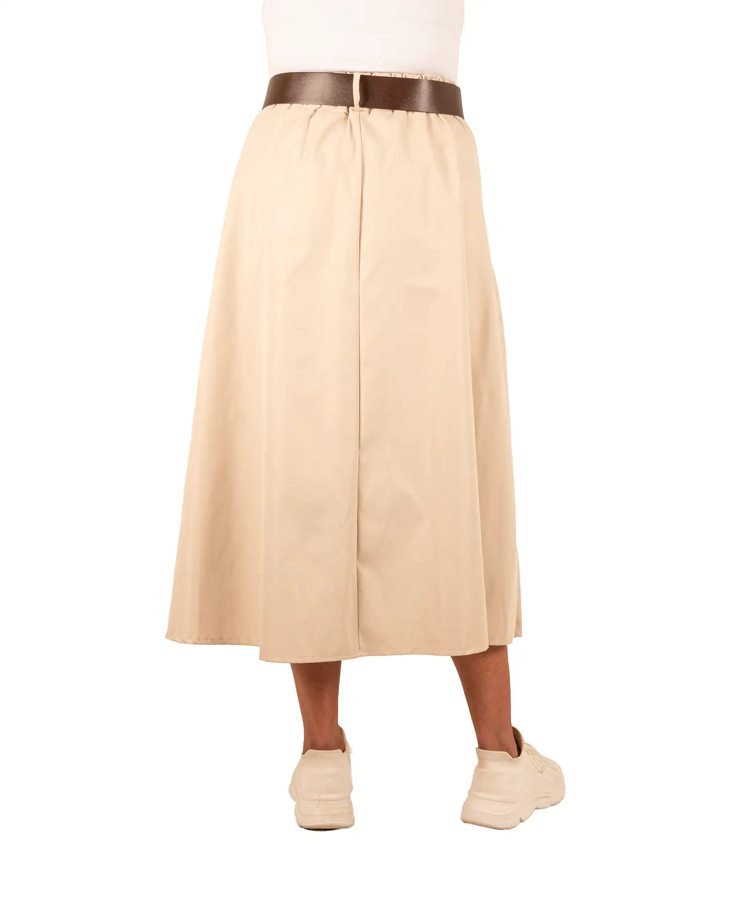 Beige rok met riem van Miuco - Afbeelding 4