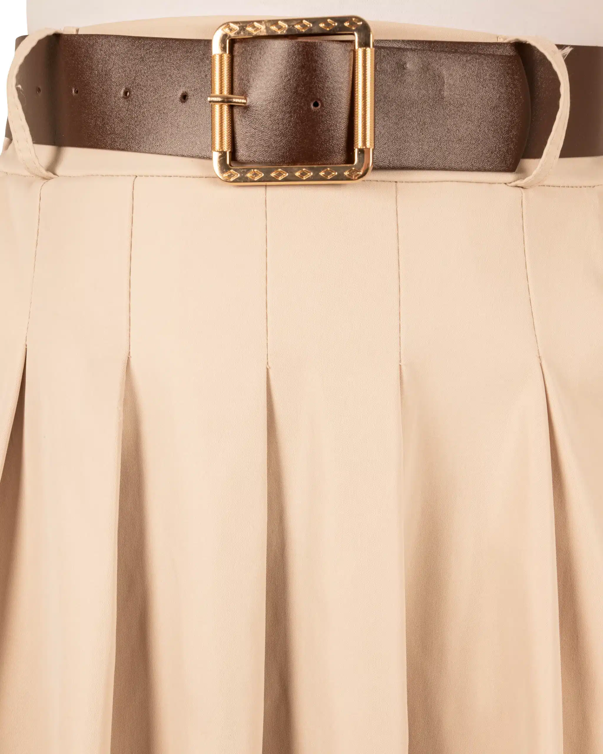 Beige rok met riem van Miuco - Afbeelding 3