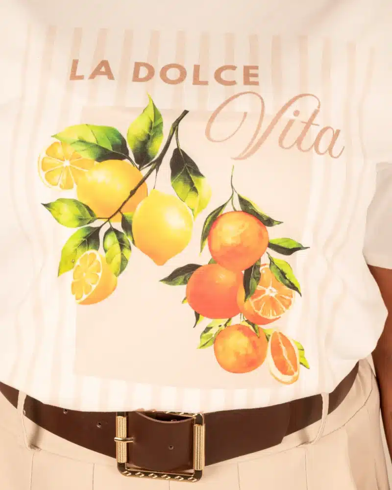 Off-white shirt fruit beige van Gemma Ricceri - Afbeelding 3