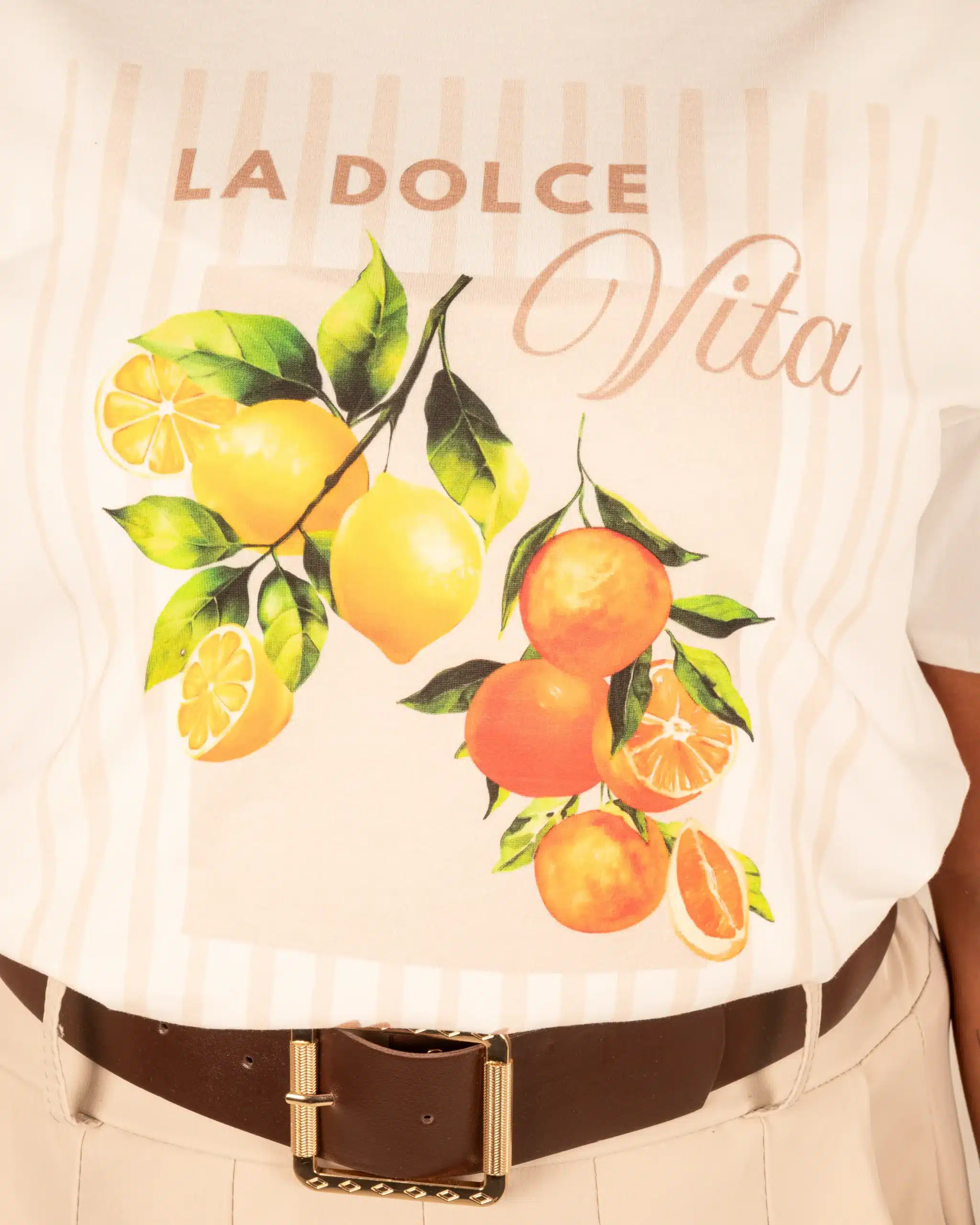 Off-white shirt fruit beige van Gemma Ricceri - Afbeelding 3