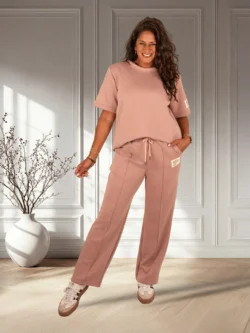 Oudroze joggingpak korte mouw