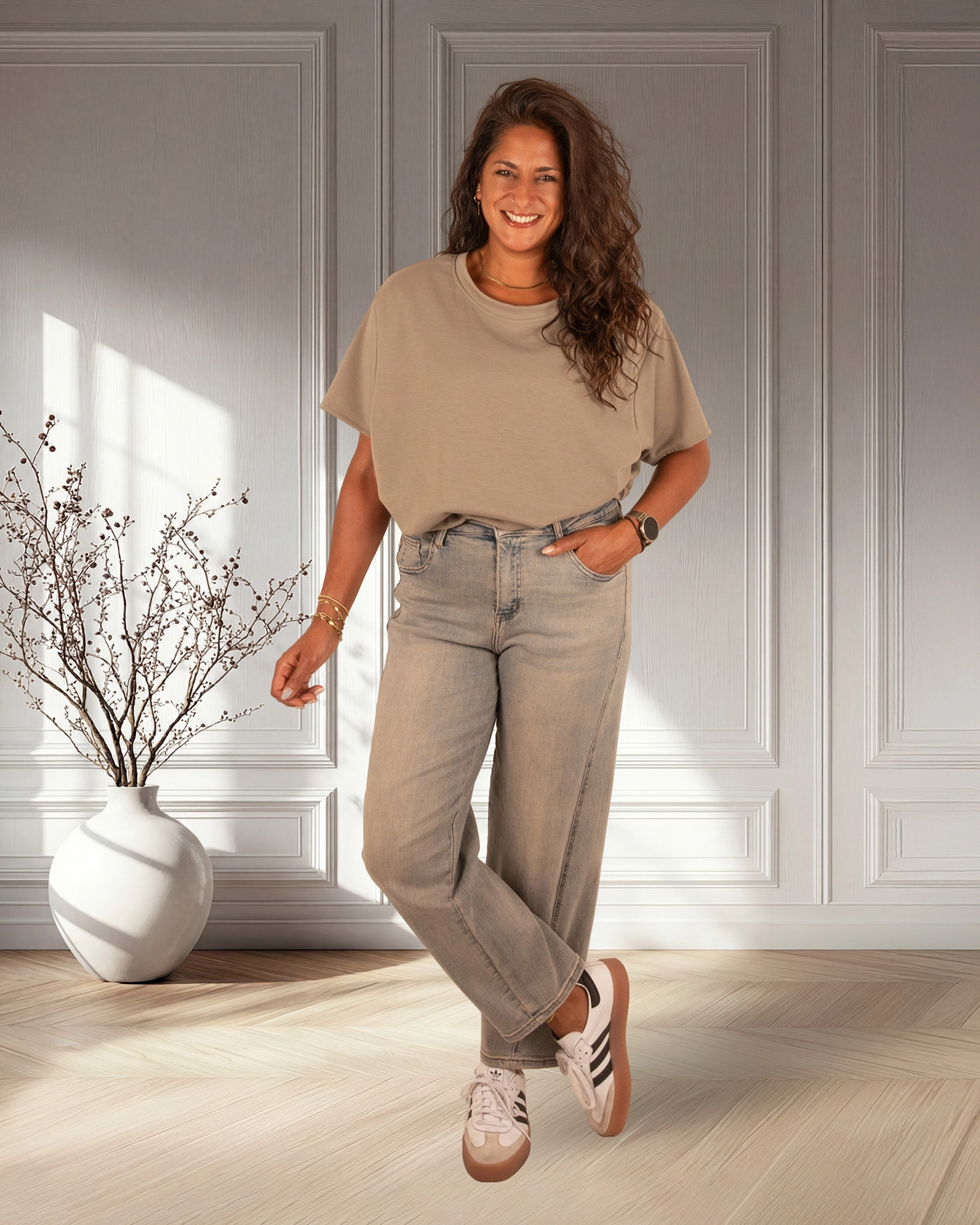 Taupe ballontop van New Collection - Afbeelding 2
