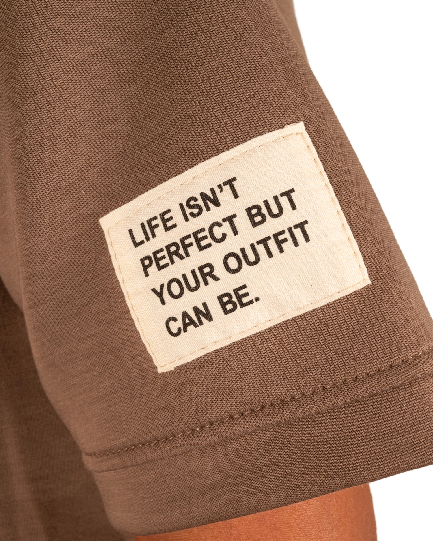 Taupe joggingpak kort van El-Vita - Afbeelding 3