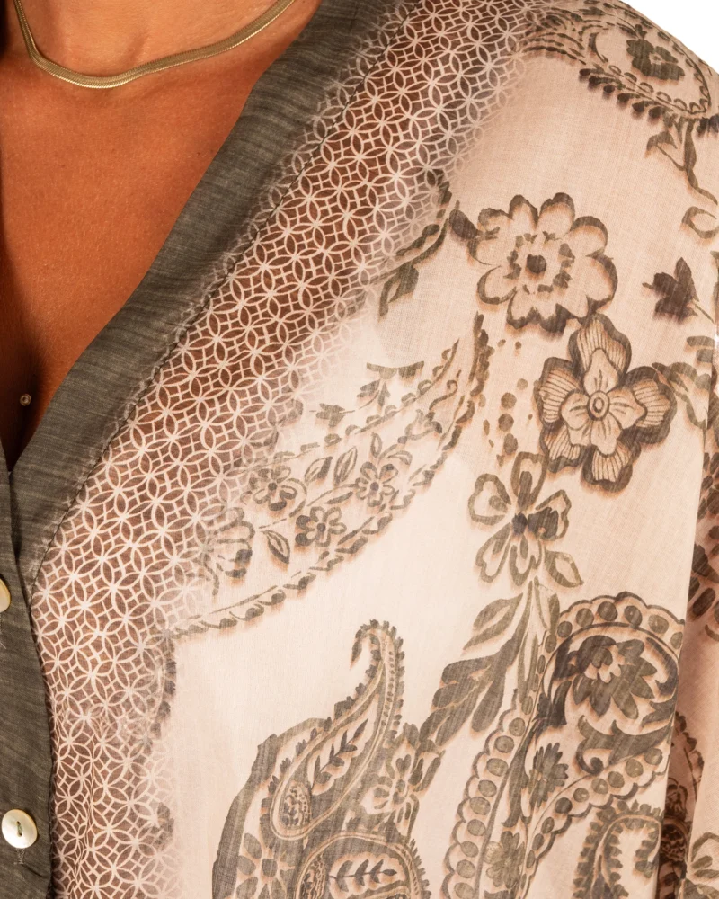 Groene print korte blouse van El-Vita - Afbeelding 5