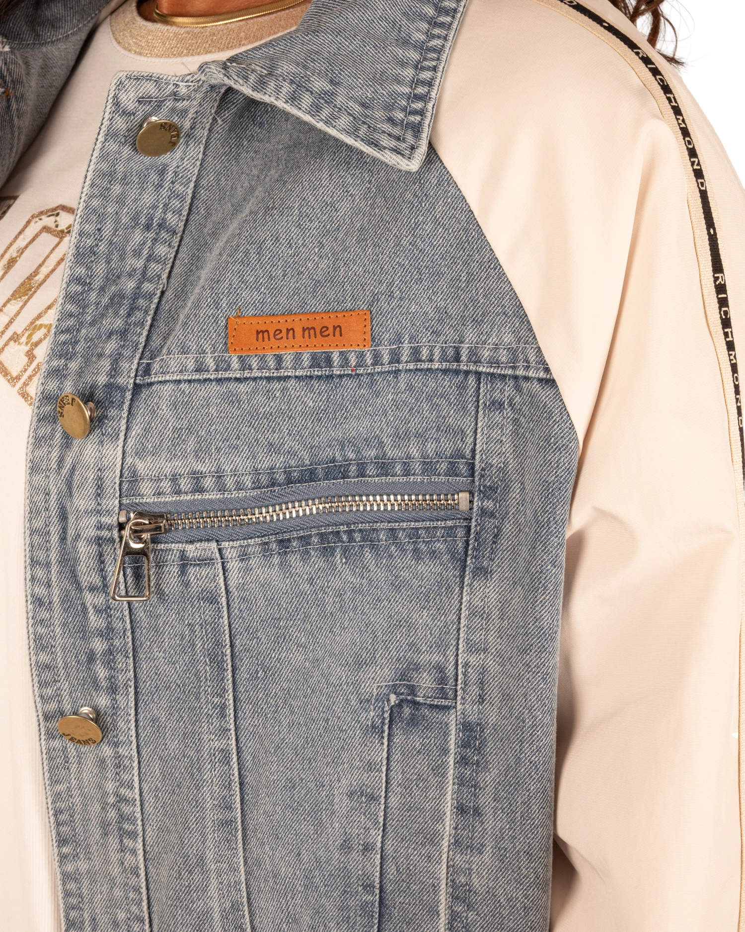 Jeans/beige bomberjack van Lucy-H Studio - Afbeelding 4