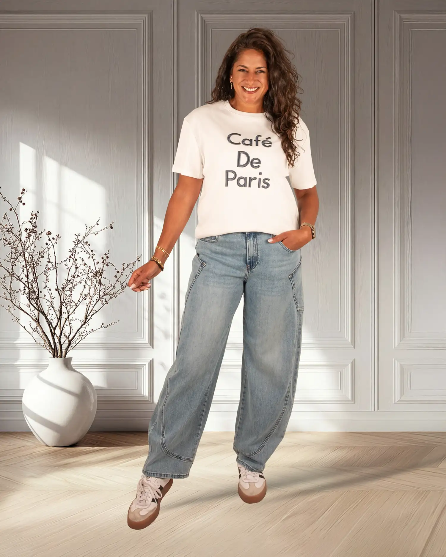 Light blue balloon jeans van Laulia