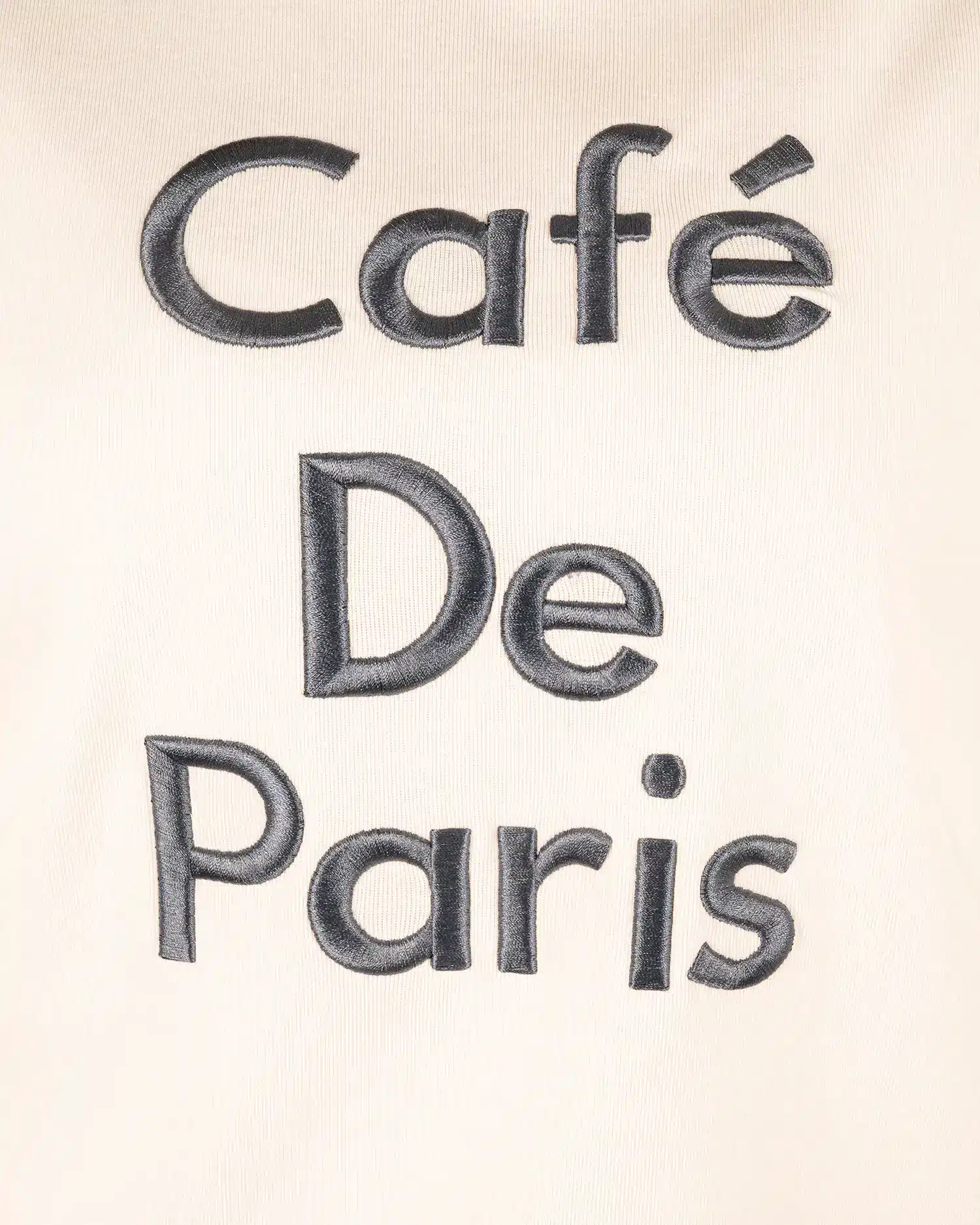 Off-white shirt blauwe "Café De Paris"print van Ambika - Afbeelding 4