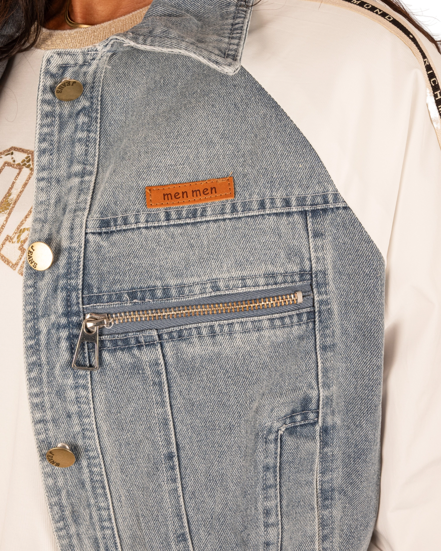 Jeans/wit bomberjack van Lucy-H Studio - Afbeelding 5