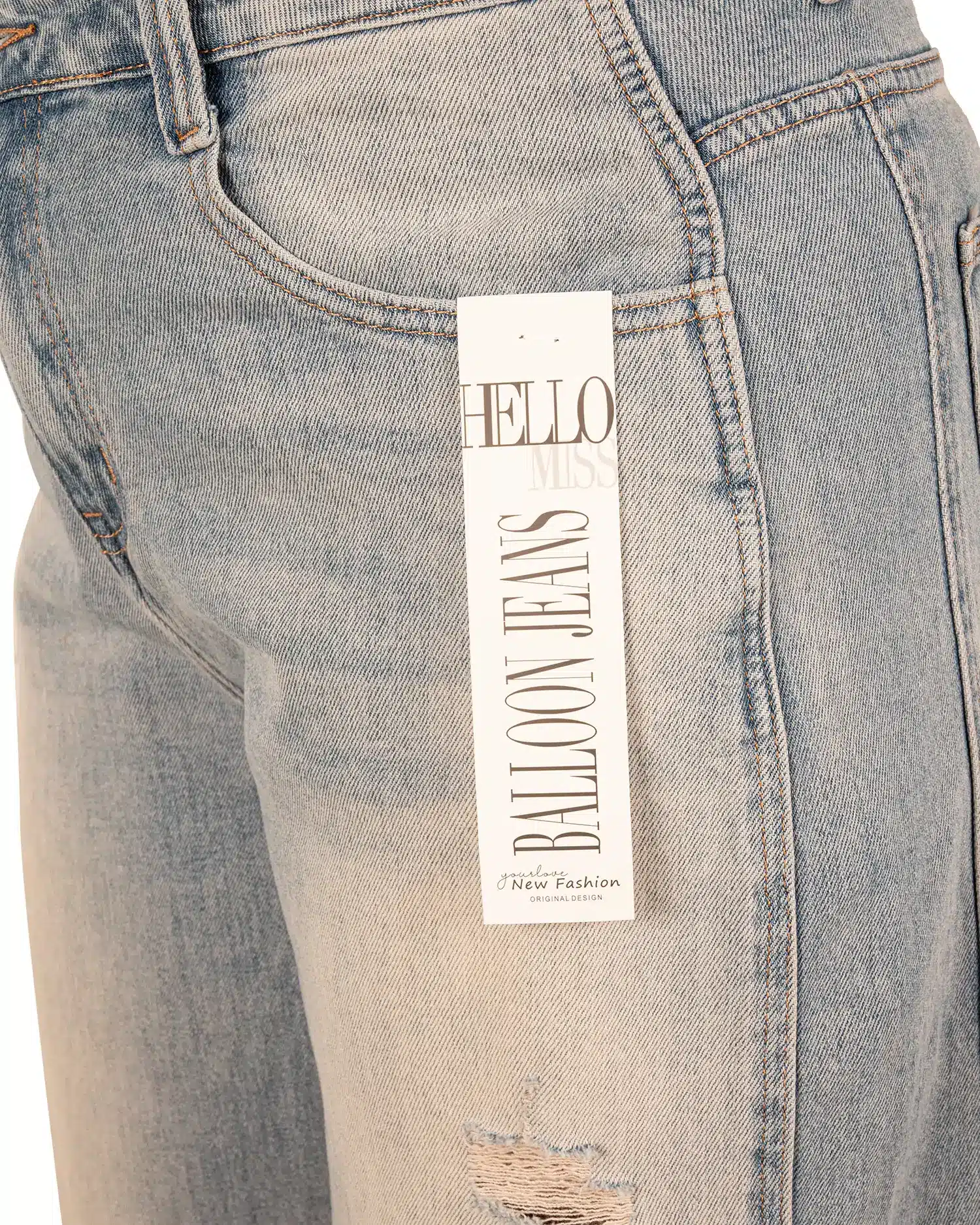 Light blue balloon jeans van Hello Miss - Afbeelding 6