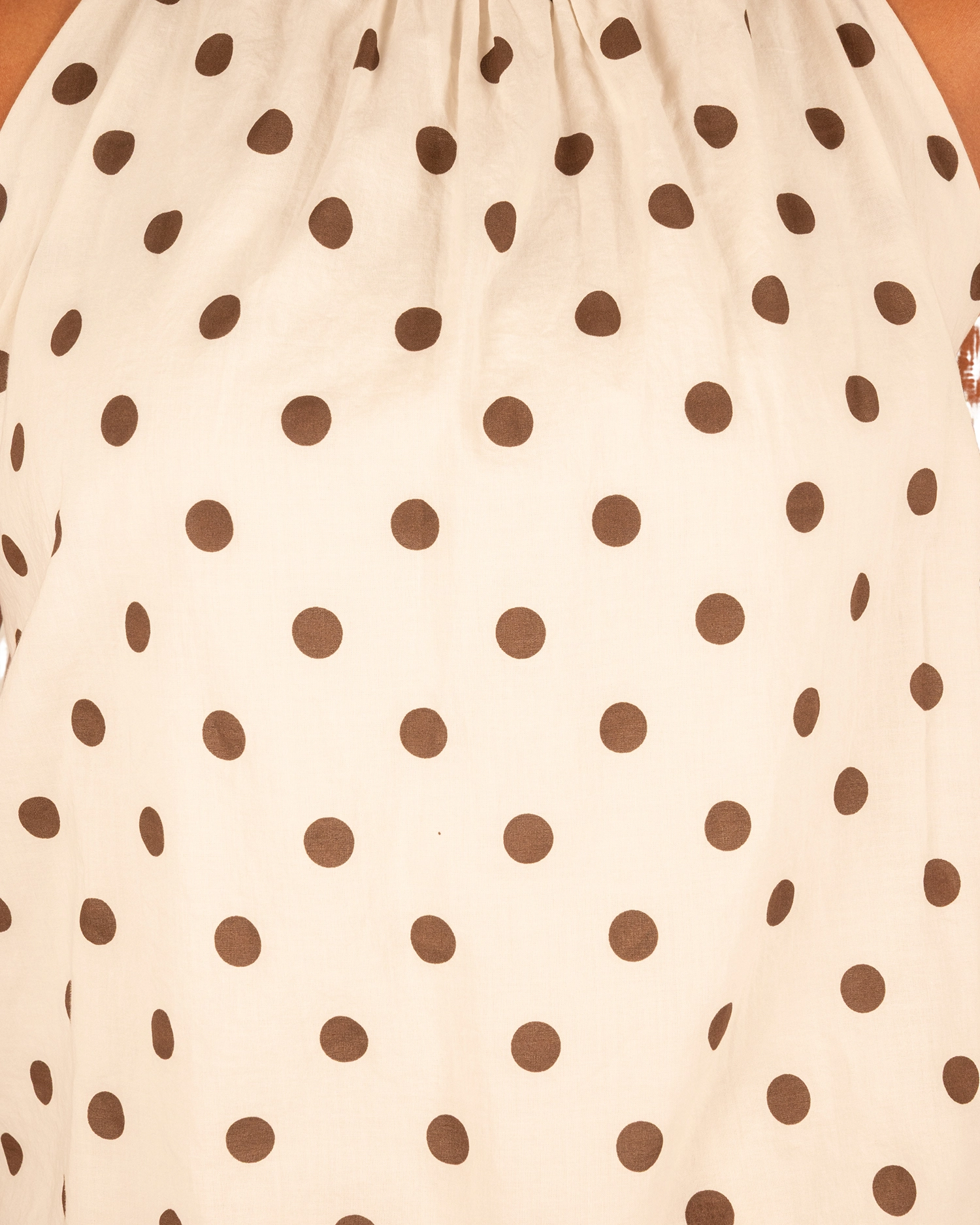 Beige ballon haltertop met bruine dots van El-Vita - Afbeelding 5
