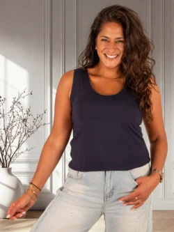 Donkerblauw hemdje met gouden randje van Gemma Ricceri